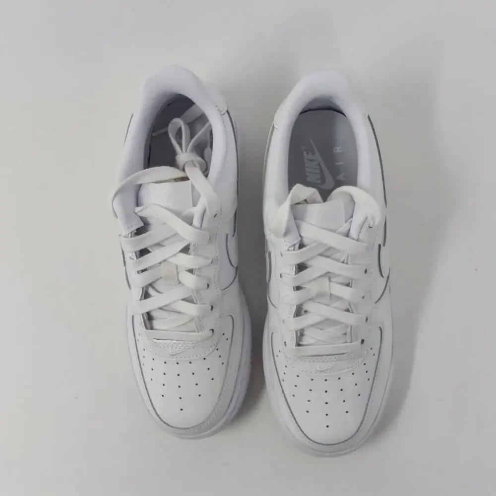 Nike Air Force 1 Low BG Triple White Patent Leather Kid's 4Y Women's 5.5